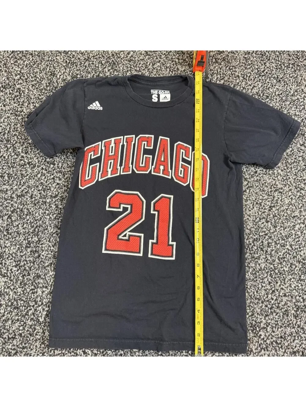 Adidas Chicago Bulls NBA Tee S Red Chicago Text Number 21